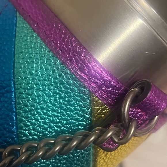 Kurt Geiger Rainbow Mini Bag with Chain Strap (wine cup) - Picture 4 of 6